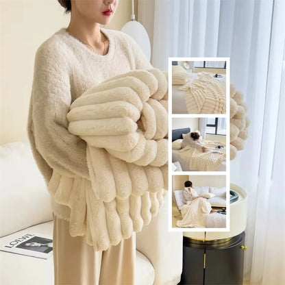 Soft Double-Sided Velvet Rabbit Fur Blanket