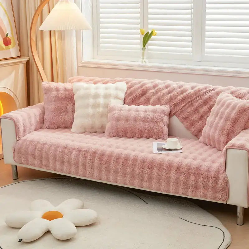 PlushLounge™ - Super Soft Non-Slip Plush Sofa Cover